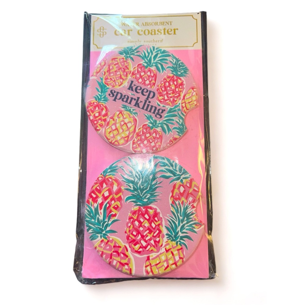Simply Southern Car Coasters Pineapple